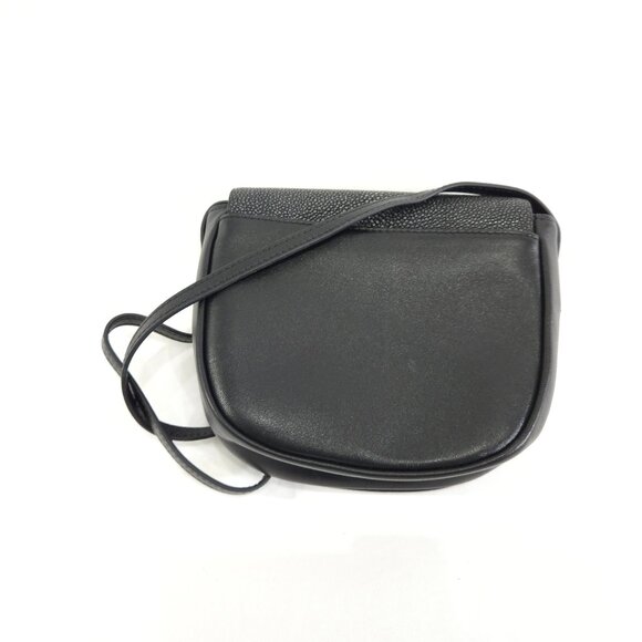 VIVO Brooke Cross Body Small Saddle Black Shagreen Crossbody Purse - Picture 2 of 5